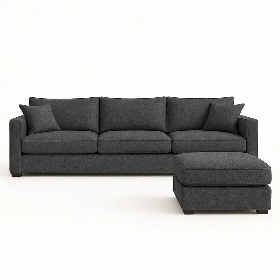 Sofá Skyline by Greco Magno Esquinero con Isla 200x160x85cm Gris Plomo