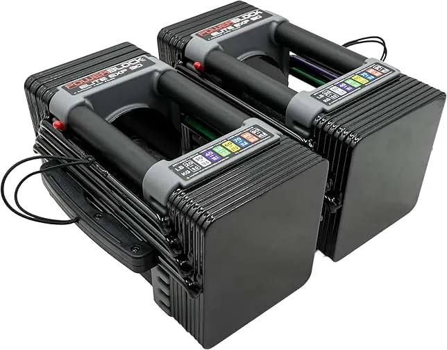 PowerBlock Elite EXP Adjustable Dumbbells, Sold in Pairs, Stage 1, 5-50 lb. Dumbbells, Durable Steel Build, Innovative Workout Equipment, All-in-One Dumbbells, Expandable with Expansion Kits