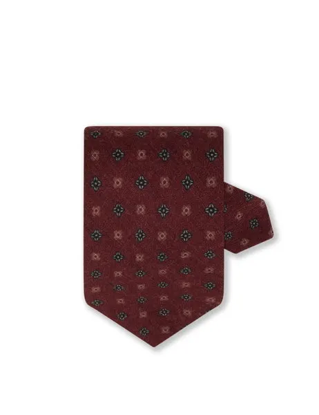 Wool Tie Dark Orange Pattern
