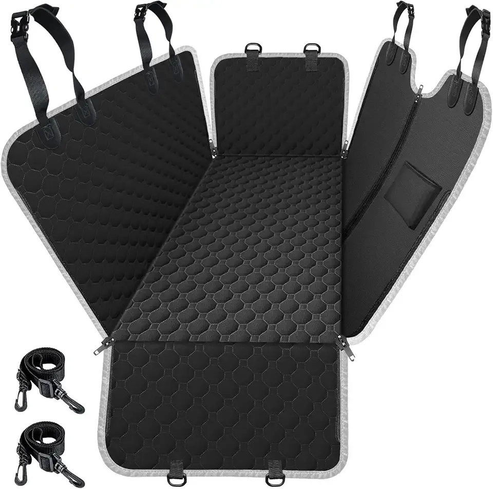 Mancro Dog Car Seat Cover for Back Seat, 2026 Upgraded 600D Heavy Duty Waterproof & Scratch-Resistant Dog Hammock for Car, Back Seat Pet Cover for Dogs with Sedan, Trucks and SUVs, Standard, Black