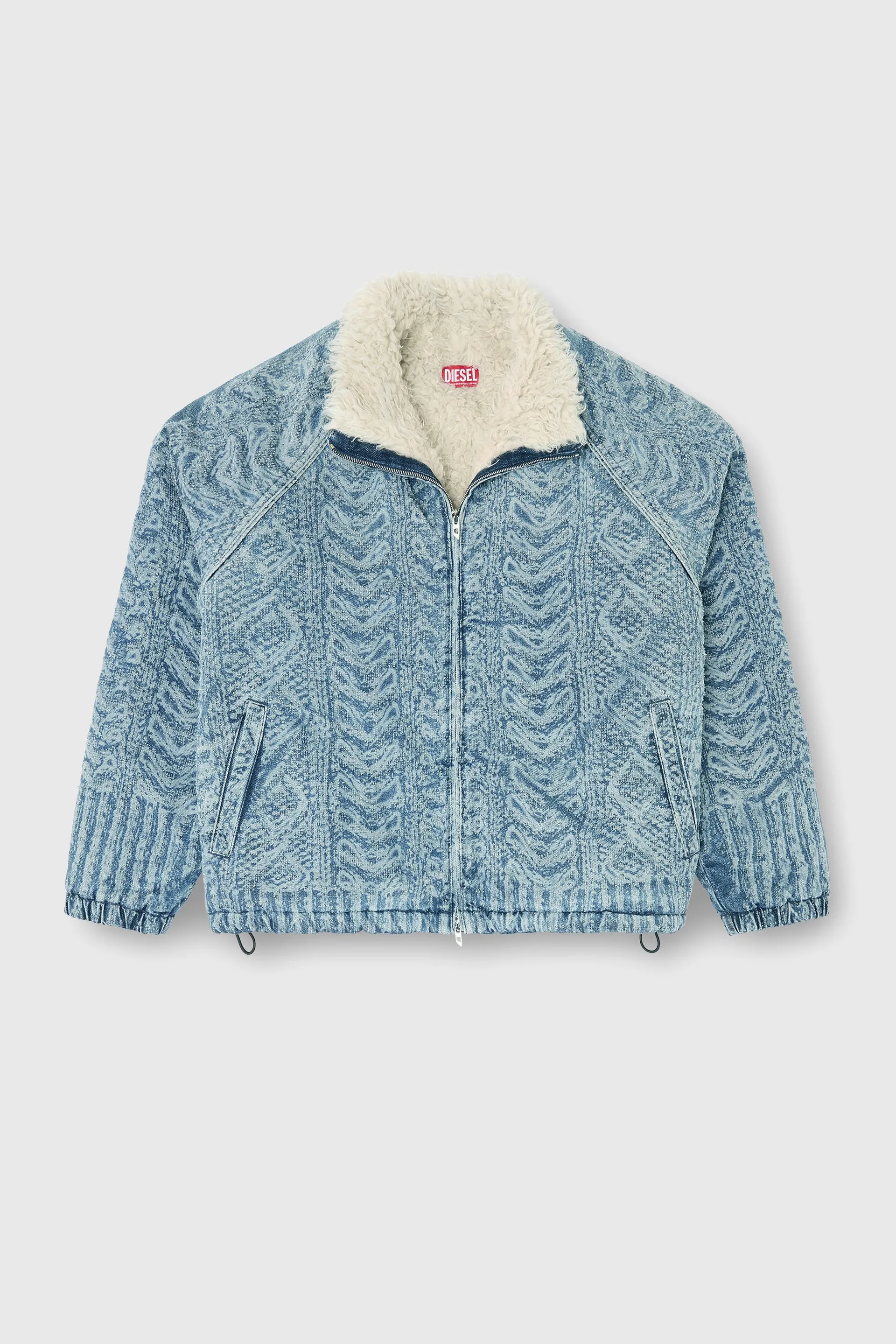 Jacket in cable-knit-effect denim