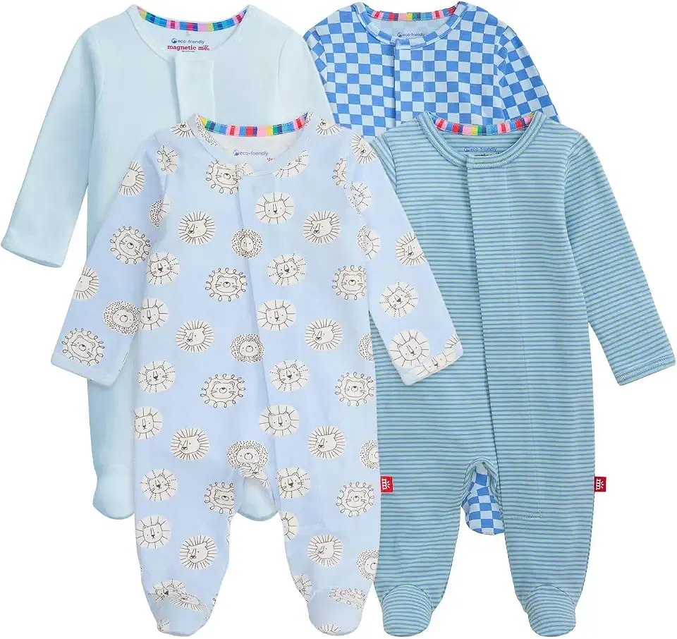 Cloudstretch 4-Pack Bundle | Magnetic Baby Footie Pajamas