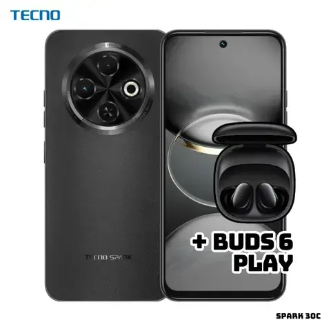 CELULAR TECNO SPARK 30C 4GB RAM 256 ROM - ORBIT BLACK + BUDS 6 PLAY
