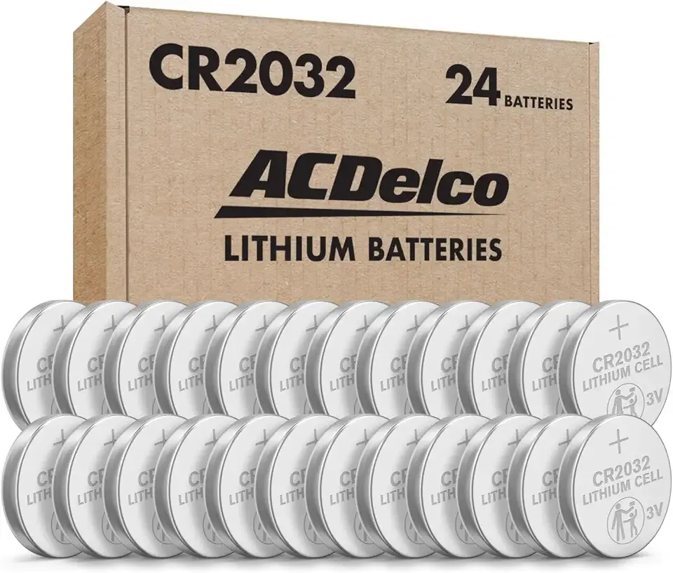 ACDelco 24-Count CR2032 Batteries, Lithium 3V Coin Cell Button Battery Pack for Watch and Small Electronics, 5 Year Shelf Life