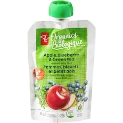 Apple, Blueberry, and Green Pea Strained Organic Baby Food