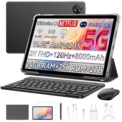 Blackview Zeno10, Dual 5G SIM, 8800mAh, mit Camera, 24GB(8+16) RAM+256GB ROM, Android 15, mit Tastatur/Maus/Stift/Hülle usw.