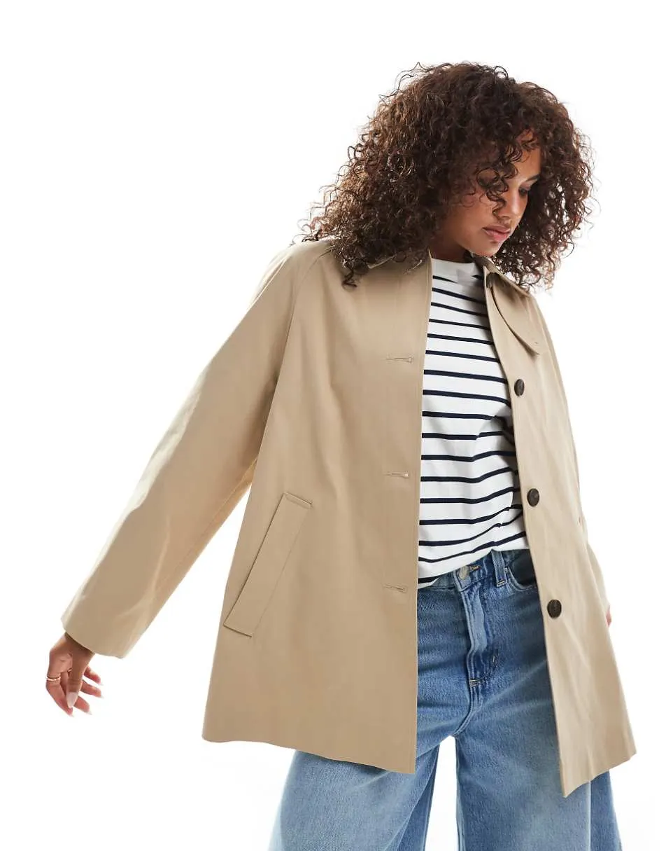 ASOS DESIGN short trench in stone