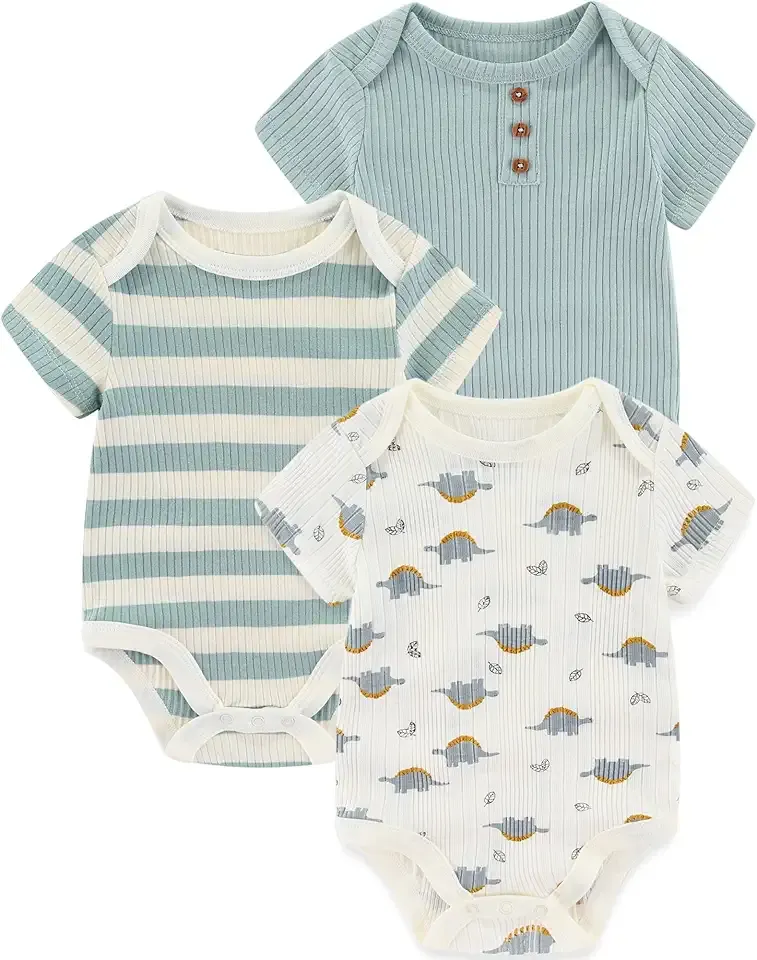 Newborn Baby Boy Girl Bodysuits Short Sleeve Summer Infant Clothes 0-12 Month