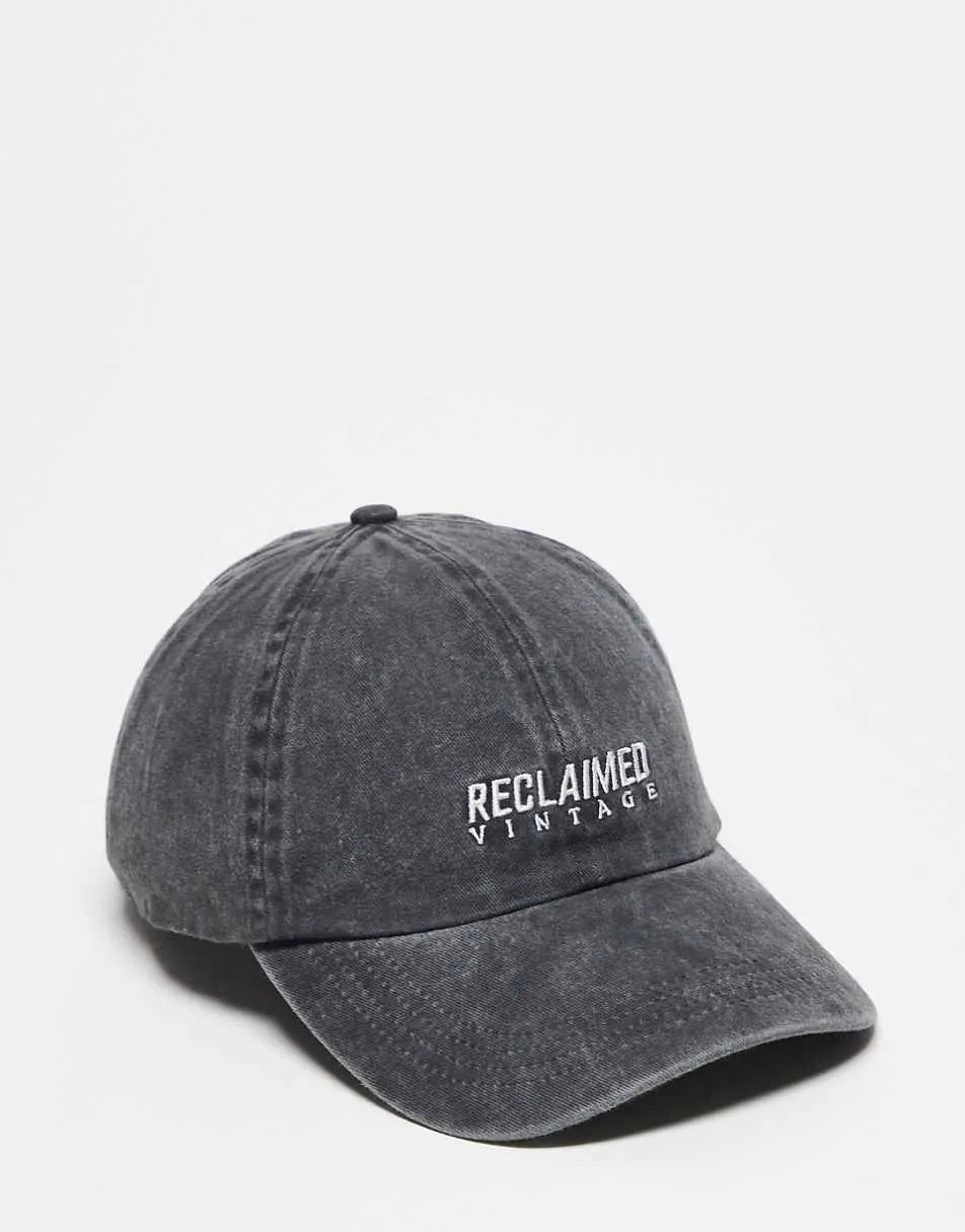 Reclaimed Vintage unisex logo cap in charcoal