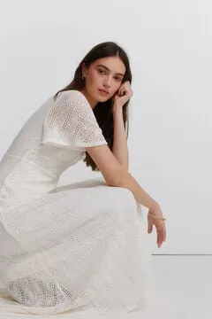 Vestido midi bordado