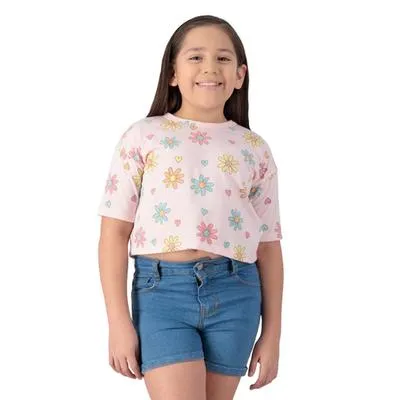 Playera Fantastic Niña Cuello Redondo Full Print