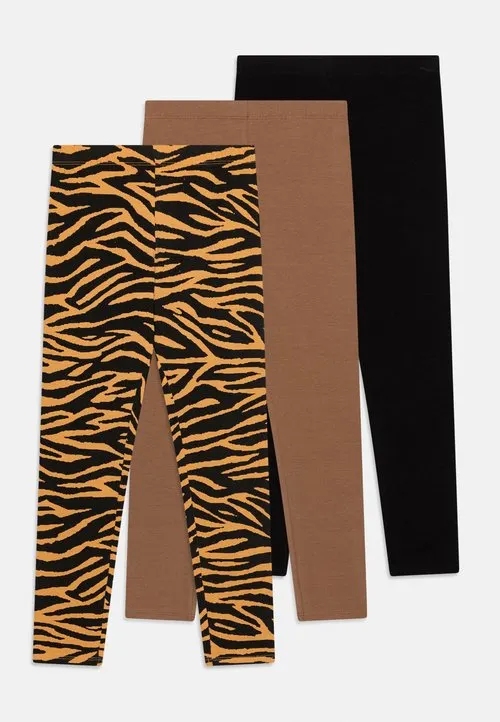 3 PACK LEGGINGS - ANIMAL PRINT - Leggings - dark brown/brown/black