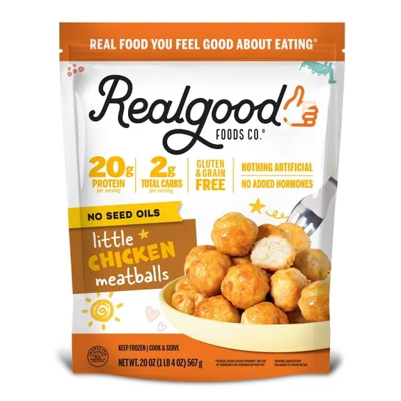 Realgood Foods Co. Gluten-Free Kids Chicken Meatballs, 20oz Bag (Frozen) $8.66 43.3 ¢/oz