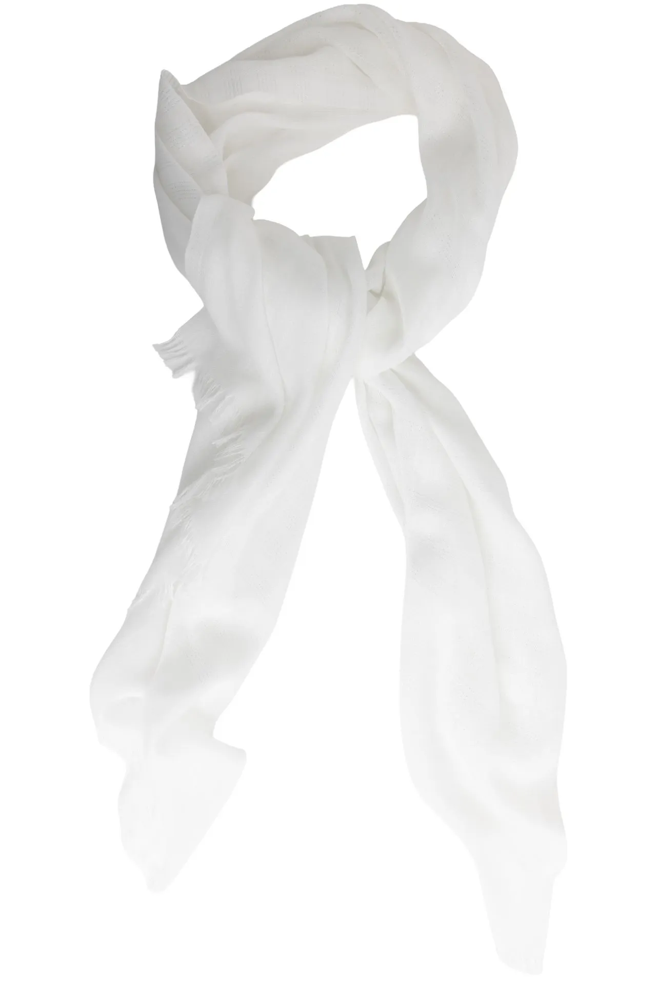 Off-white fijngeweven sjaal met lurex