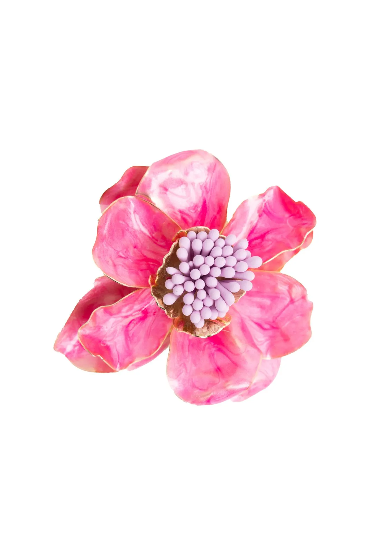 Roze broche in bloemvorm