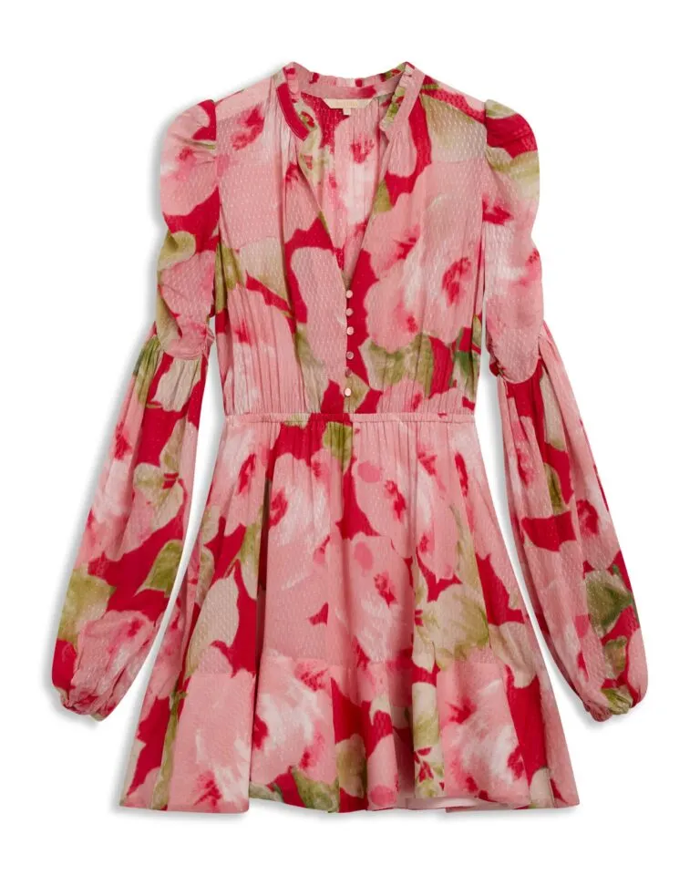Dotted Georgette V-Neck Dress - Romance