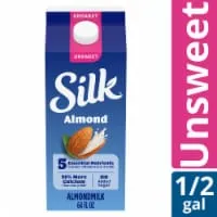 Silk Dairy Free Unsweet Almond Milk Half Gallon