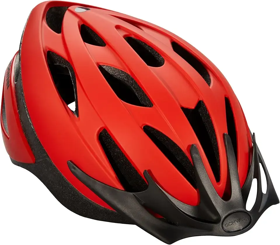 Schwinn Thrasher Helmet for Adults, Size 58-62 cm for Riders Ages 14+, Microshell, Adjustable Dial & Straps, Interior Padding, Air Vents, Lighted or Unlit, Visor, Adult Bike Helmet