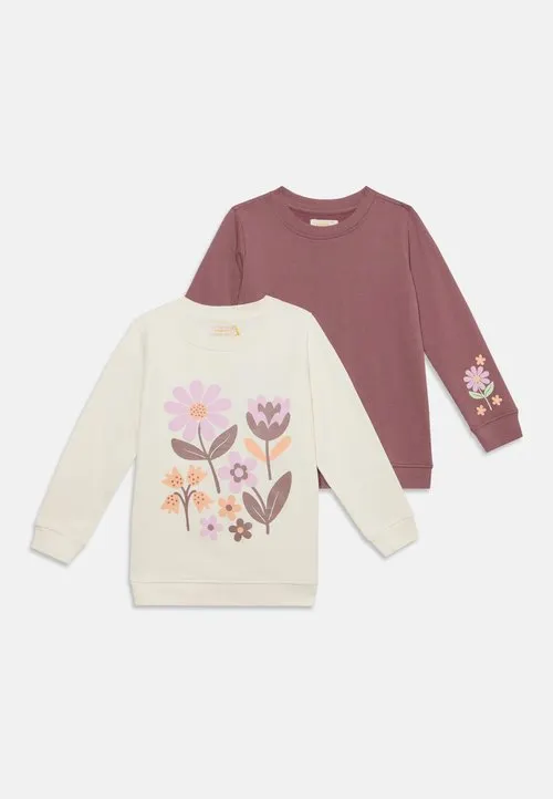 2 PACK - Sweatshirt - off-white/dark red