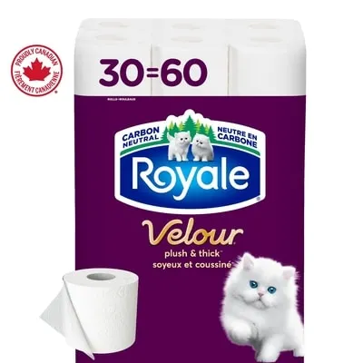 Velour Toilet Paper, 30 Equal 60 Rolls, 142 Bathroom Tissues per roll