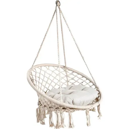 Hängesessel BARBUDA - weiß - mit Kissen