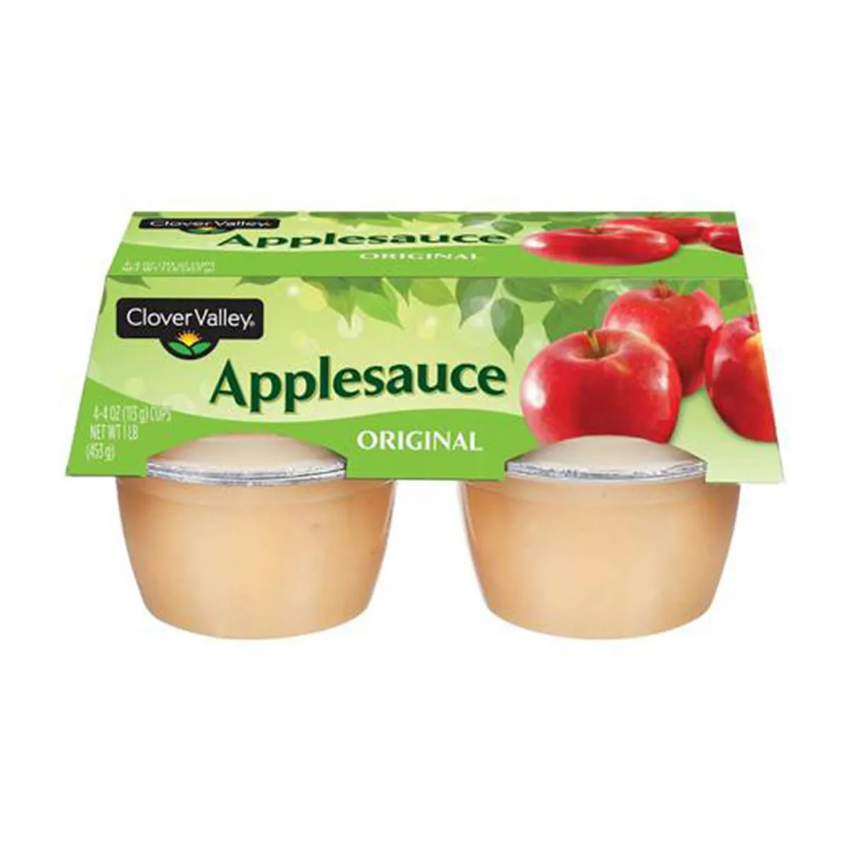 Clover-Valley-Applesauce,-Original,-4-oz---4-ct