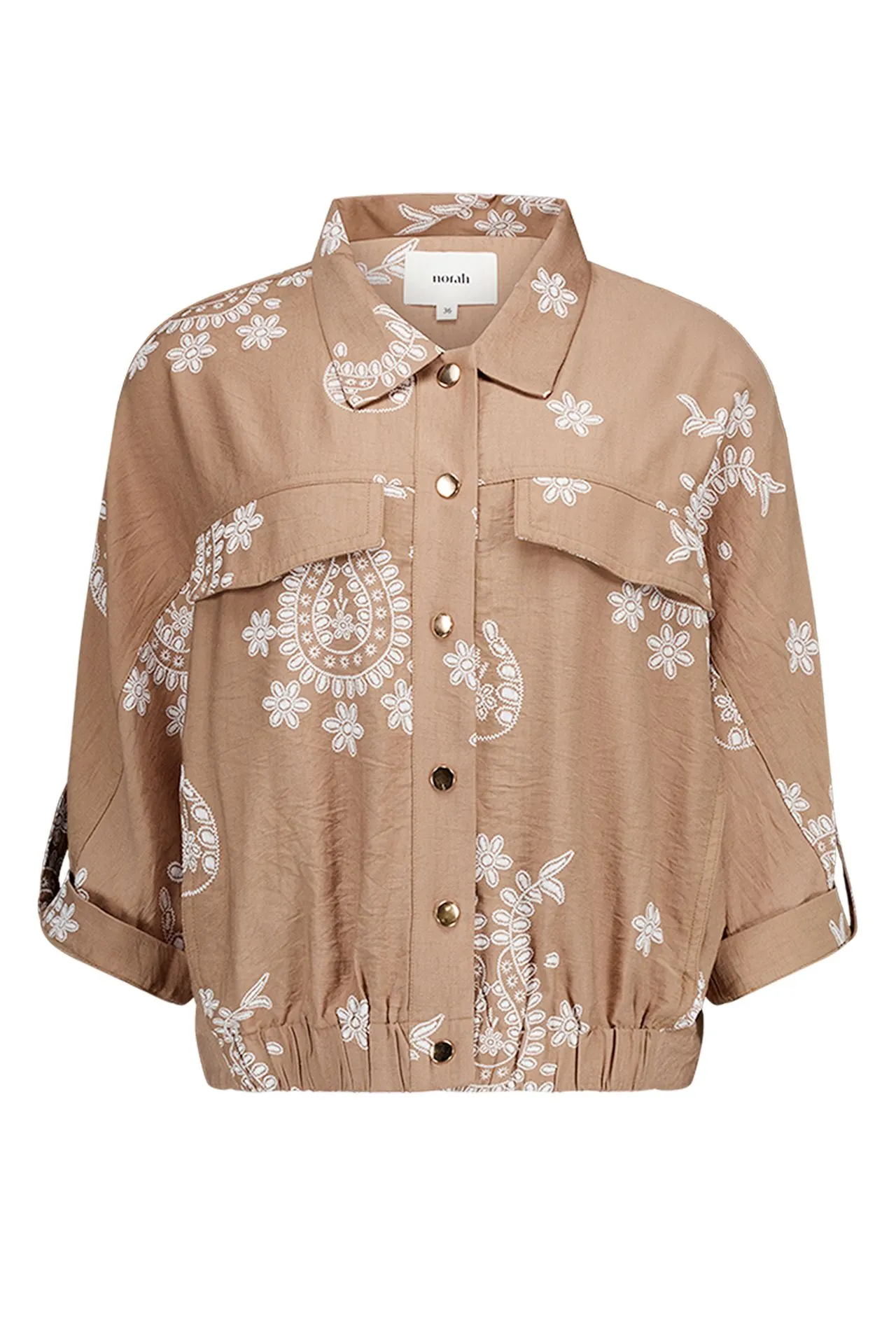 Bruine blouse met print