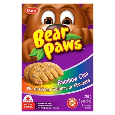 Bear Paws Rainbow Chip Cookies