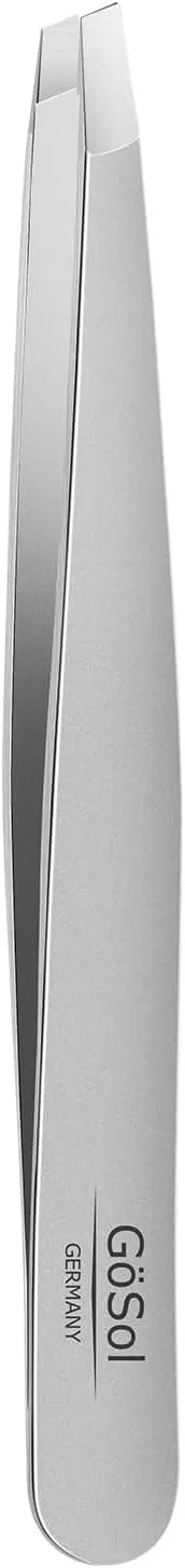GöSol Tweezers for Eyebrows, Professional Slant Tweezers for Women & Men, Precision Stainless Steel Facial Hair Removal Tweezer…