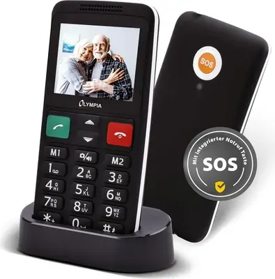 Senioren-Handy LUX – Komfort-Mobiltelefon mit Großtasten, SOS-Notruftaste & Ladeschale, Schwarz