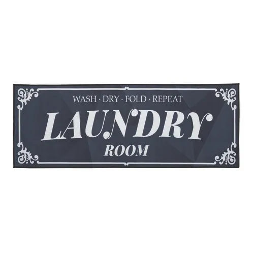 Black Laundry 17.5" x 3'10" Accent Mat