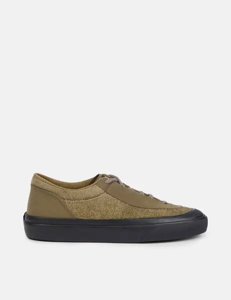 S100020 Low-Top Canvas Suede Sneaker Military Green