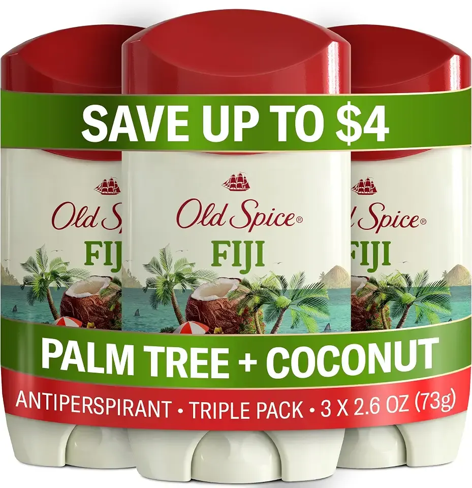 Old Spice Antiperspirant Deodorant for Men, Fiji Scent, 2.6 oz Pack of 3
