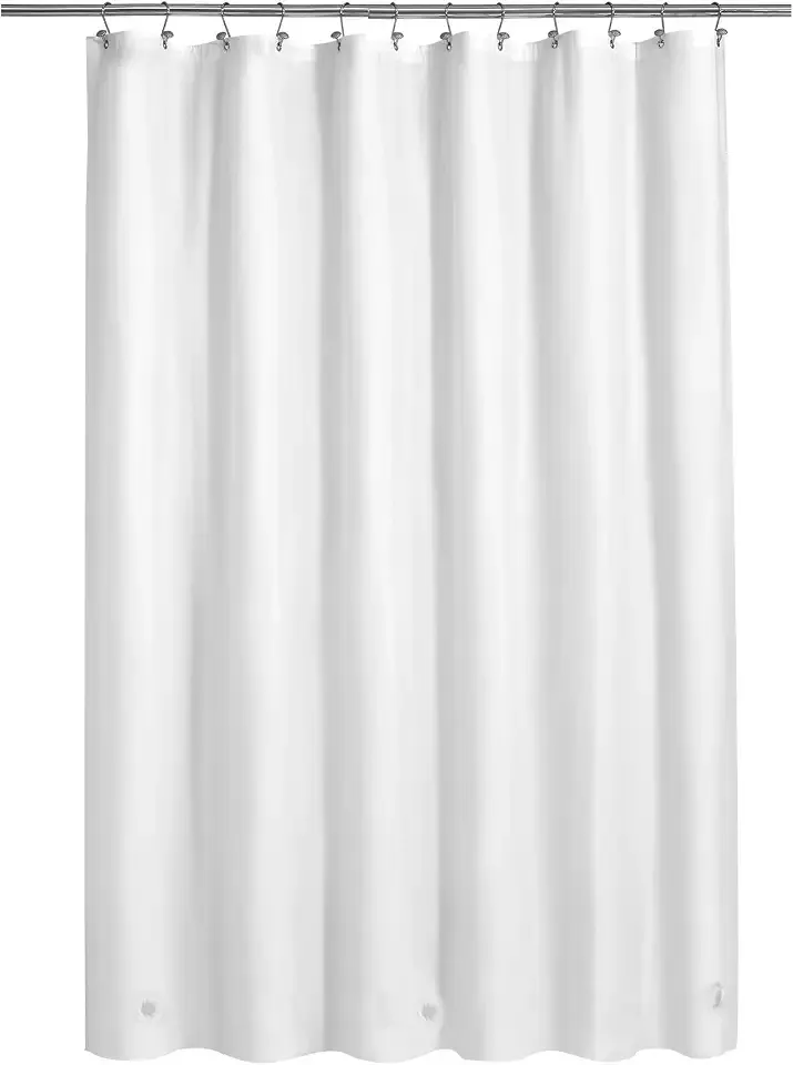 Barossa Design White Shower Curtain Liner Standard Size | Premium PEVA, BPA & PVC Free, No Chemical Smell, Metal Grommets, Lightweight Shower Curtain with 3 Magnets for Bathroom