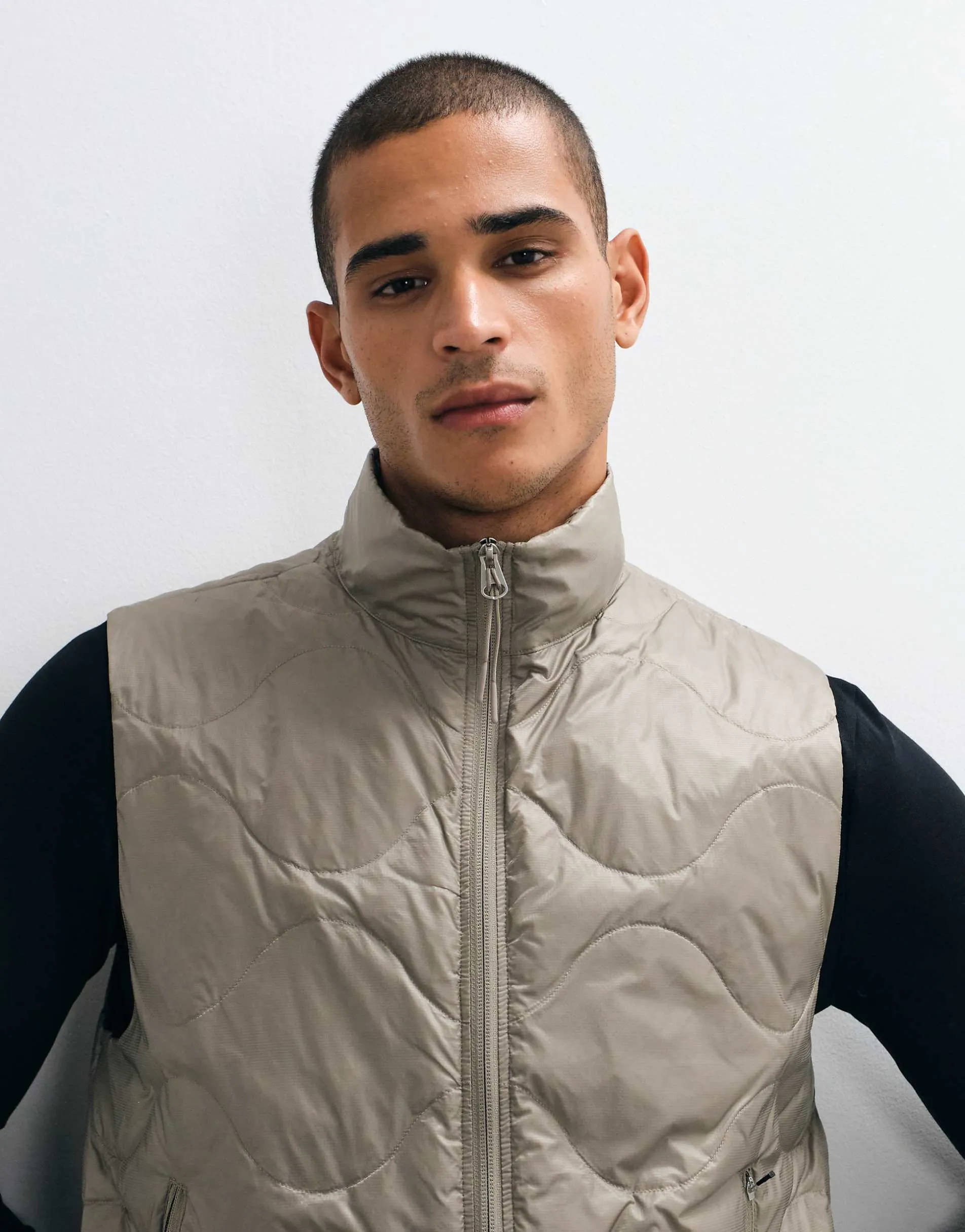 ARKET down onion quilted gilet in brown