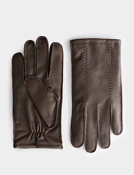 Leather Cashmere Lined Gloves