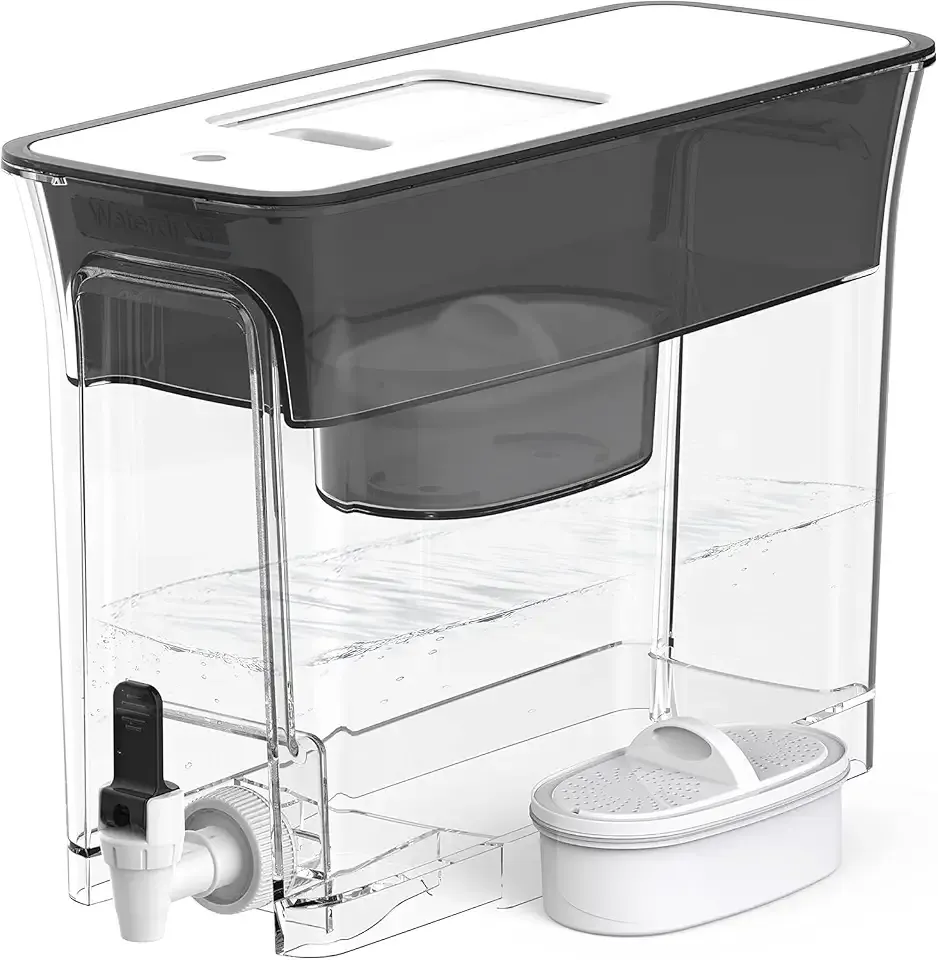 Waterdrop WFD-40L Water Filter Dispenser, 35-Cup Capacity, Black | 200-Gallon Long-Life Water Filter Pitcher, Large Capacity, Reduces Chlorine, PFOA/PFOS and More, BPA Free