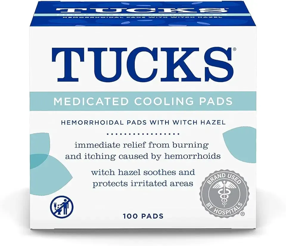 TUCKS Medicated Cooling Pads, 100 Count – Hemorrhoid Pads with Witch Hazel, Cleanses Sensitive Areas, Protects from Irritation, Hemorrhoid Treatment, Medicated Pads Used by Hospitals