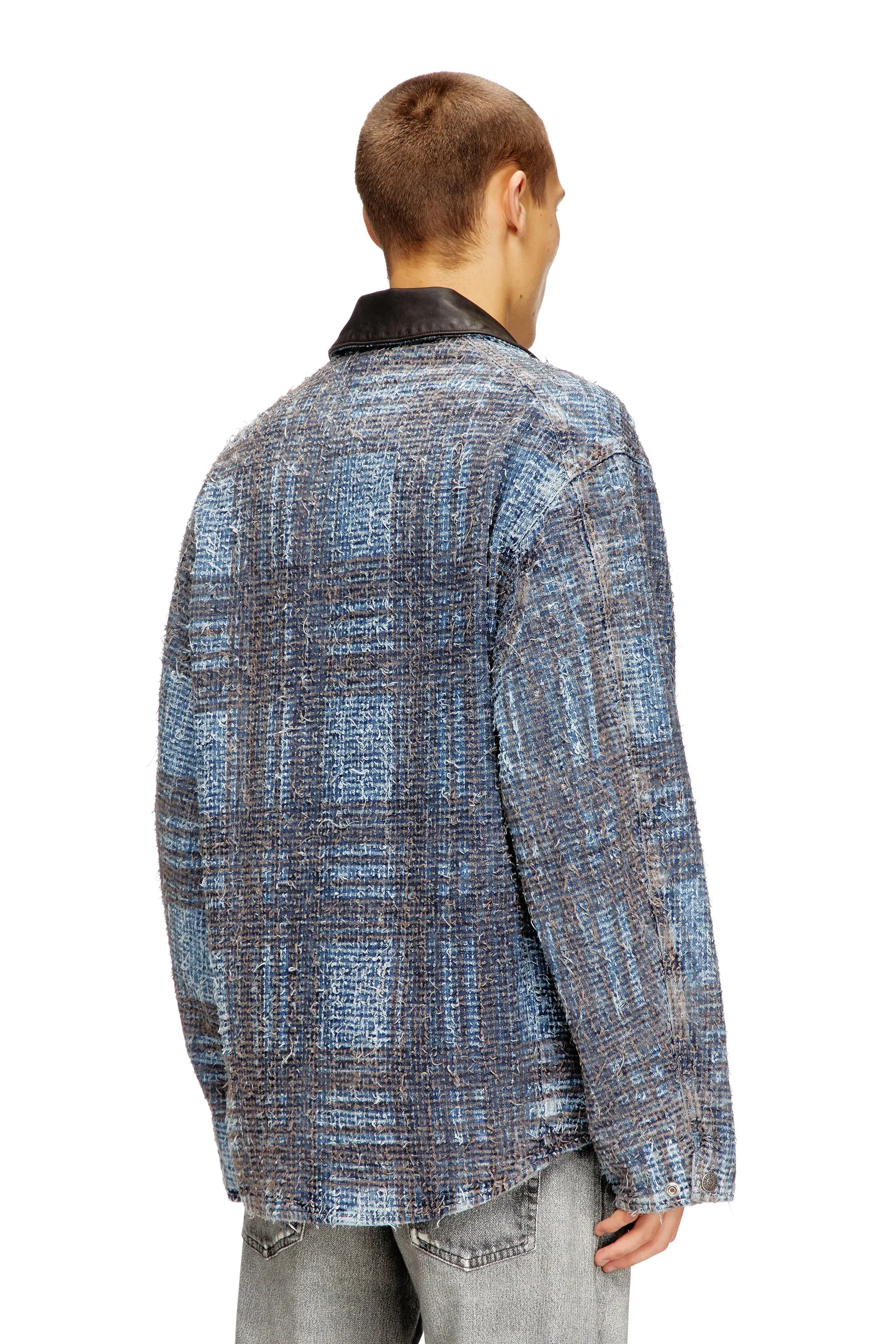 Jacket in graphic bouclé denim