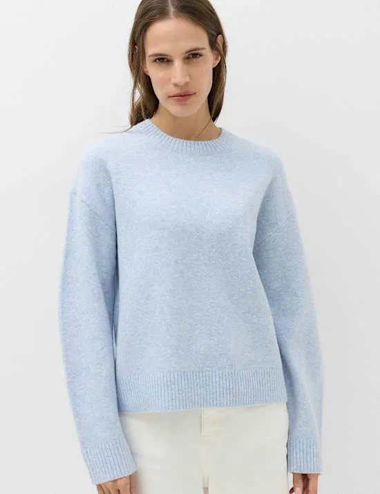 Crew Neck Relaxed Jumper with Wool