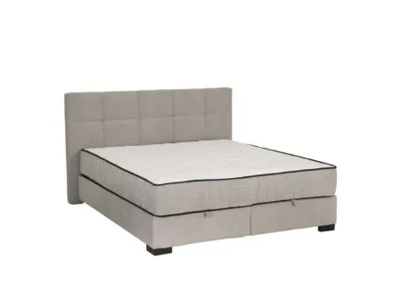 Bedbox Nagol A 160x200cm - stof - zilver met opbergruimte