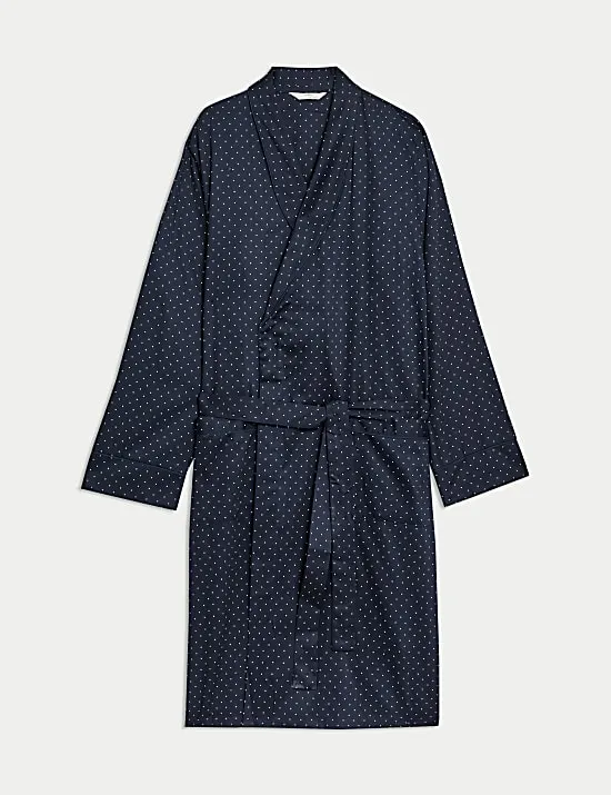Pure Cotton Polka Dot Dressing Gown