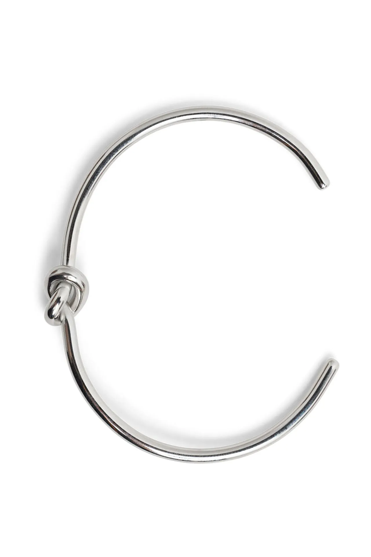 Zilverkleurige bangle armband met knoop