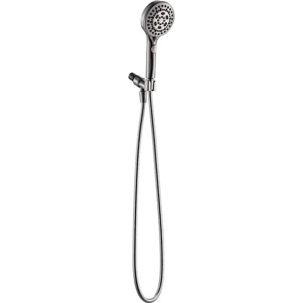 Glacier Bay Massaging 6-Spray Settings Wall Mounted Handheld Shower Head 1.8 GPM in Brushed Nickel with 60 in. Hose