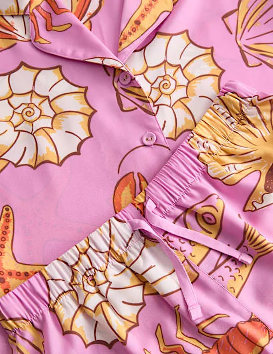 Satin Shell Print Pyjamas (6-16 Yrs)