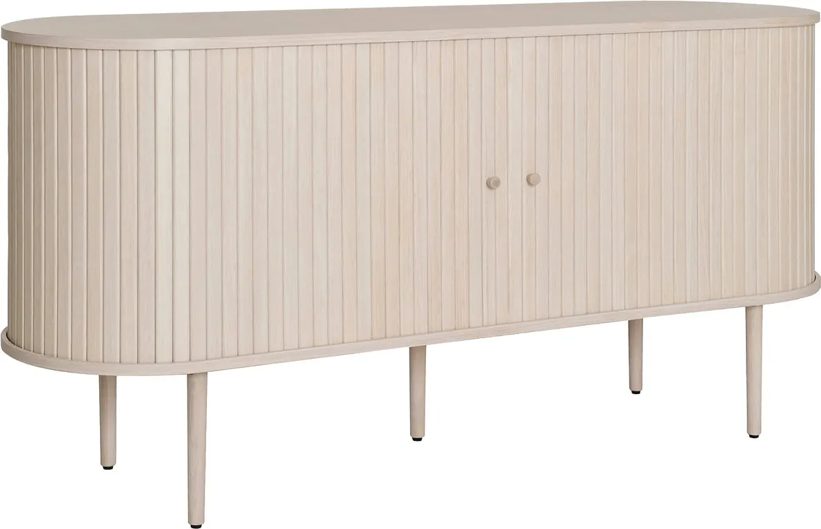 Slide stor skjenk 150x45, H 76 cm, hvitpigmentert eikefiner