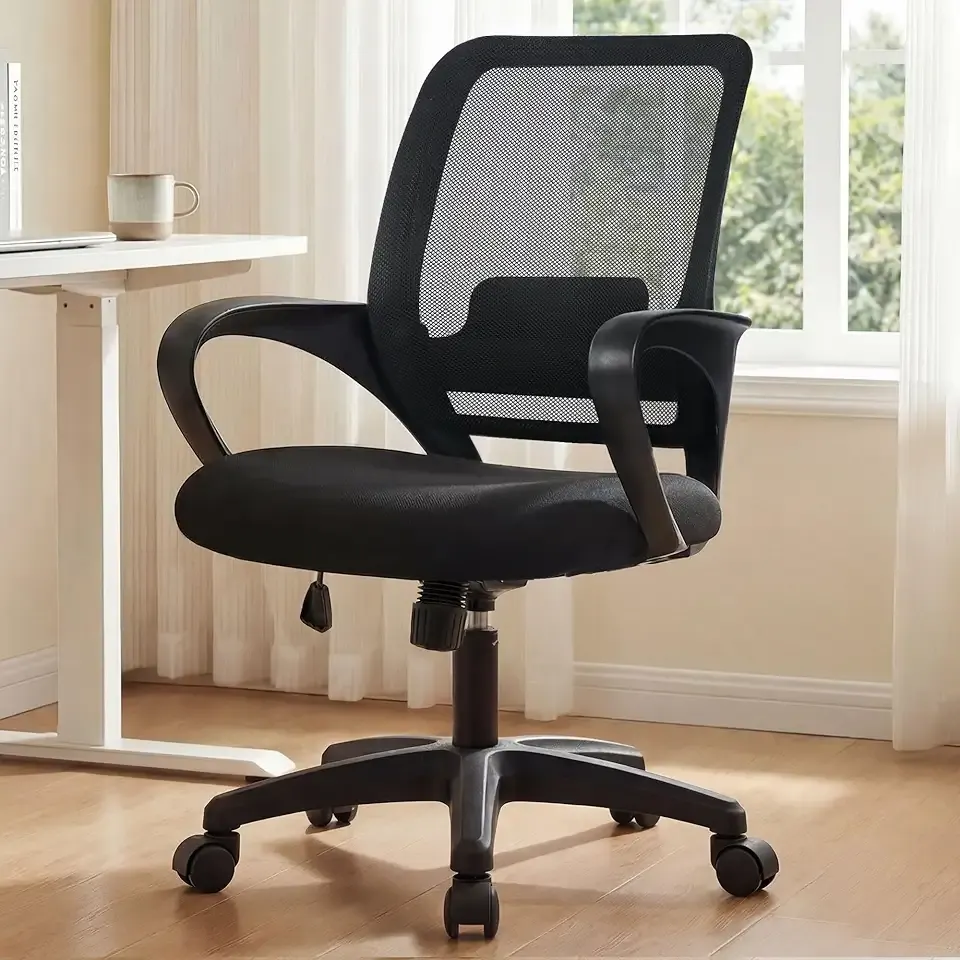 NEO CHAIR Home Office Desk Chair Ergonomic Mesh with Lumbar Support, Black | Comfortable Mesh Support, Adjustable Height, 360° Swivel and Smooth Casters Designed for Long Hours of Work or Study