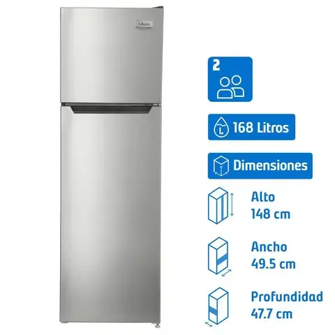 Refrigerador Top Freezer Frío Directo 168 Litros Inox LRT-200DFI
