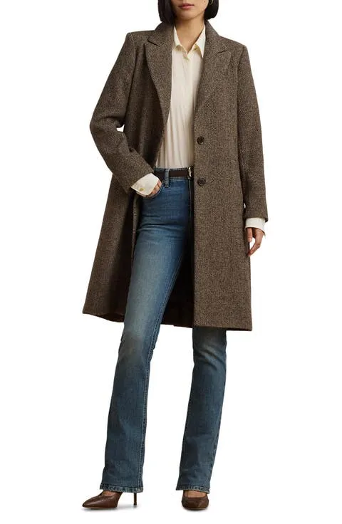 Lauren Ralph Lauren Wool Blend Tweed Coat