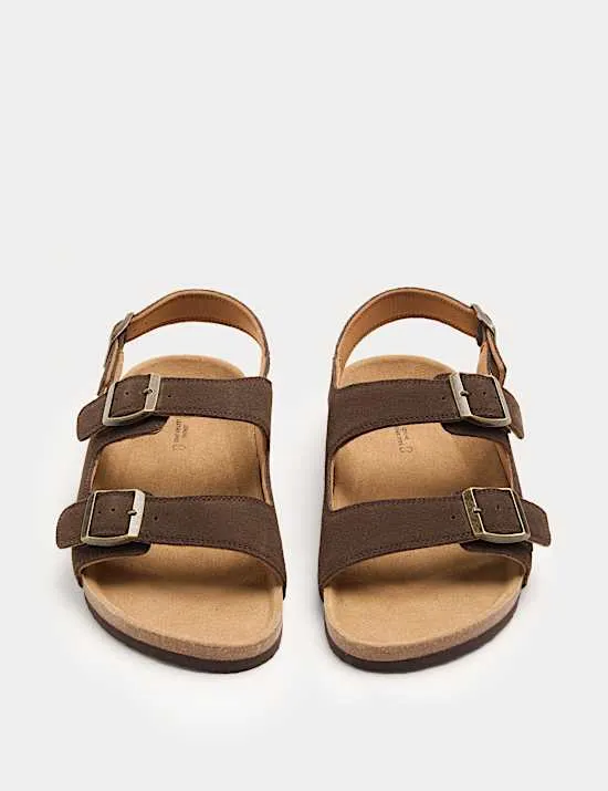 Suede Backstrap Corkbed Sandals